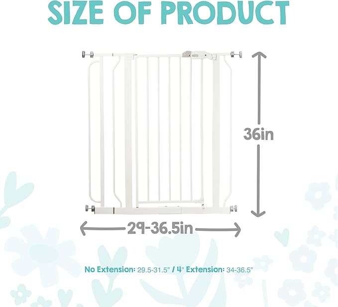 Regalo Safety 36" Extra Tall Baby Gate for Doorways & Bottom of Stairs, Pressure Mount, Toddlers & Pets, 6-24 Months, Tested & Safe for 30 Years, American Designed, American Owned