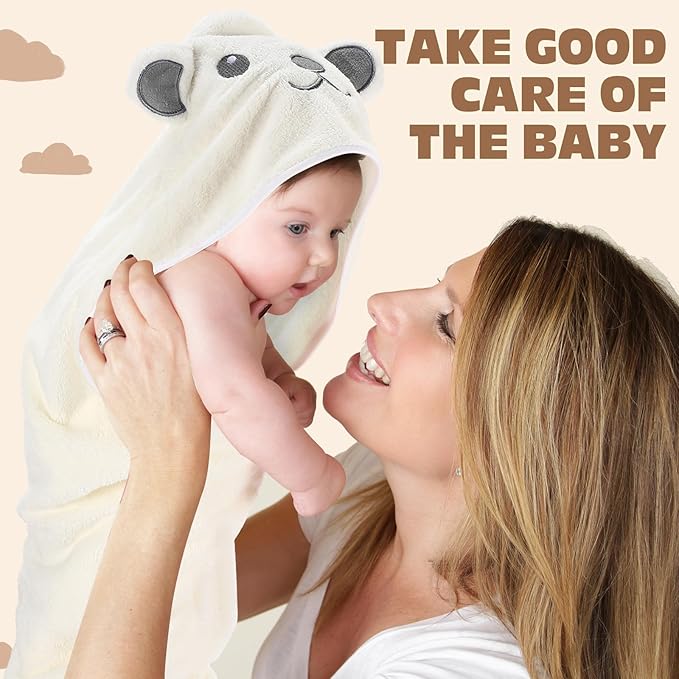 6 Pack Baby Hooded Towels Coral Fleece Baby Bath Towels 31.5 x 31.5 Inch Soft Absorbent Hooded Bath Blanket for Newborn Toddler Infant Boy Girl Shower Gift Supplies(Multicolor,Classic)