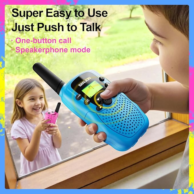 Walkie Talkies for Kids Toys Valentines Day Gifts for Kid Boys Girls 4-6, 3 Miles Range Walkie Talkie to Camping, Outdoor, 4 Year Old Girl Birthday Gifts for 3 4 5 6 7 8 9 Year Old Boy Girl Gifts
