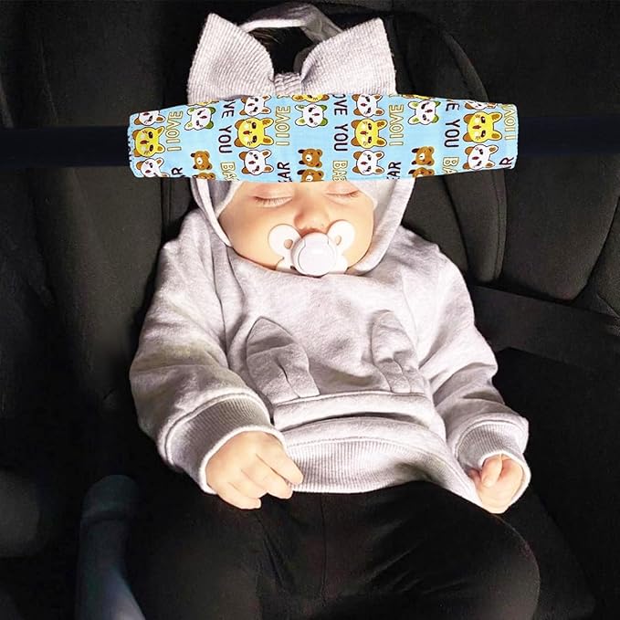3 Pcs Baby Carseat Head Support Band Stroller Seat Neck Relief Strap Headrest for Sleeping Traveling Head Holder for Toddler Kids Children Child Baby Infant