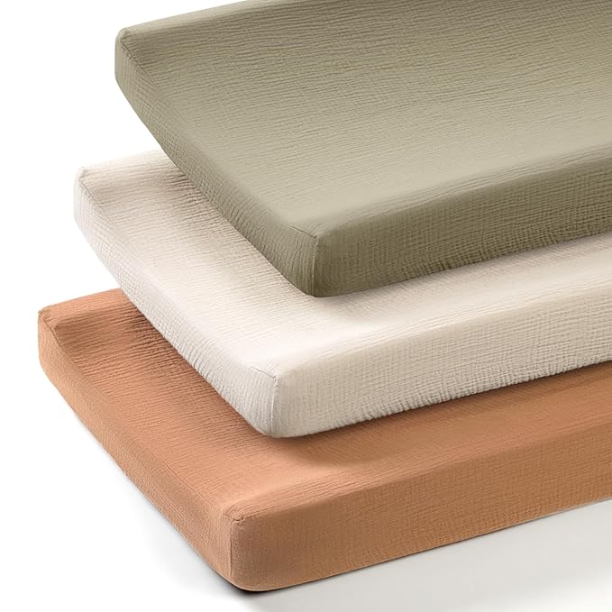 lulumoon Muslin Changing Pad Cover: Baby Diaper Changing Table Pad Cover - Changing Pad Sheets for Girls Boys