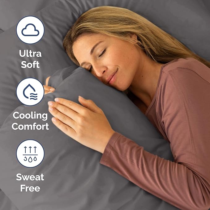 Short Queen RV Size 4 Piece Sheet Set - Comfy Breathable & Cooling Bed Sheets Set - Hotel Luxury Bedding for Women, Men, Kids, Teens, Boys & Girls - Deep Pockets & Ultra-Soft - Oeko-Tex - Dark Grey
