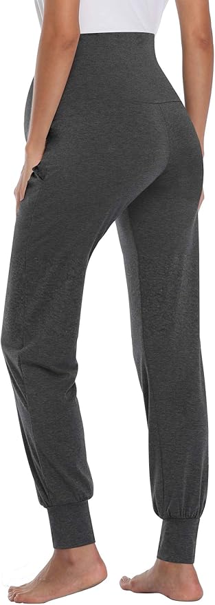 AMPOSH Women's Maternity Pants Stretchy Lounge Workout Sweatpants Casual Loose Comfy Pregnancy Joggers with Pockets
