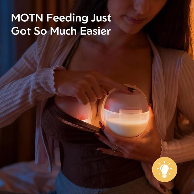 MomMed S33 Wearable Breast Pump with Case, Ultra-Quiet in-Bra Pump for Work & Night, One-Tap Pause, Night Light, Leakproof, 4 Modes 9 Levels, 17/19/21mm Inserts (Pink, 2 Pack)