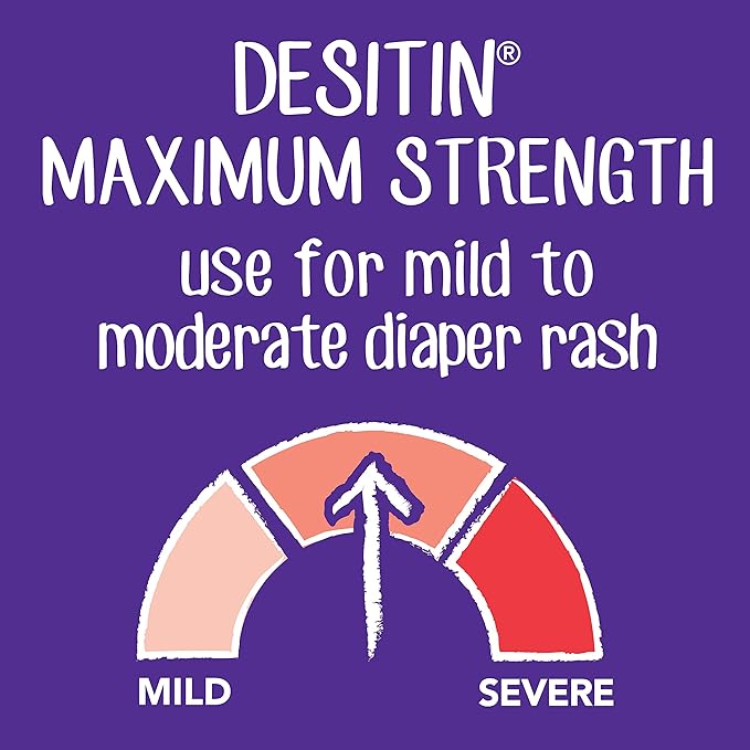 Desitin Maximum Strength Diaper Rash Cream, 40% Zinc Oxide | Treatment & Prevention | Hypoallergenic | Paraben-Free | 16 oz Pack of 2