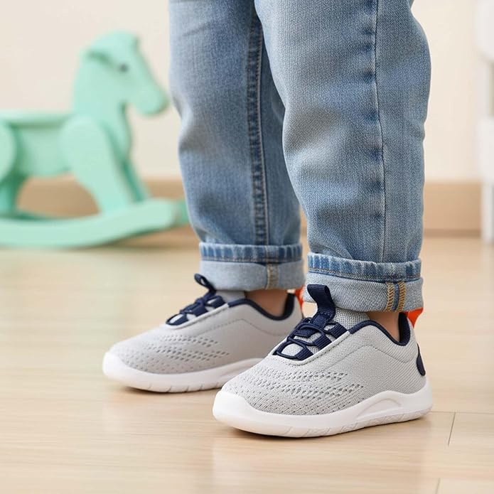 MORENDL Toddler Slip On Sneakers Baby Walking Shoes Non-Slip Breathable Unisex Pink Mesh Lace-Up Athletic Sneakers Infant Running Shoes