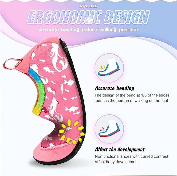 Baby Boys and Girls Swim Water Shoes Barefoot Aqua Socks Non-Slip for Beach Pool Toddler Kids