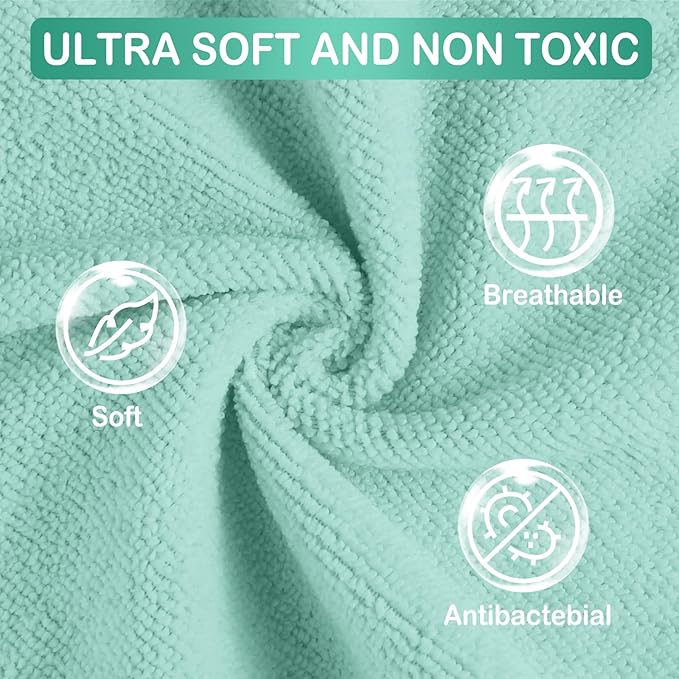 Baby Washcloths, 24Pack Baby Wash Cloths Extra Soft & Ultra Absorbent, Baby Towels and Washcloths Face Towels for Unisex Boys Girls Body, Washclothes Gentle on Sensitive Skin, 9x9 Green Crocodile