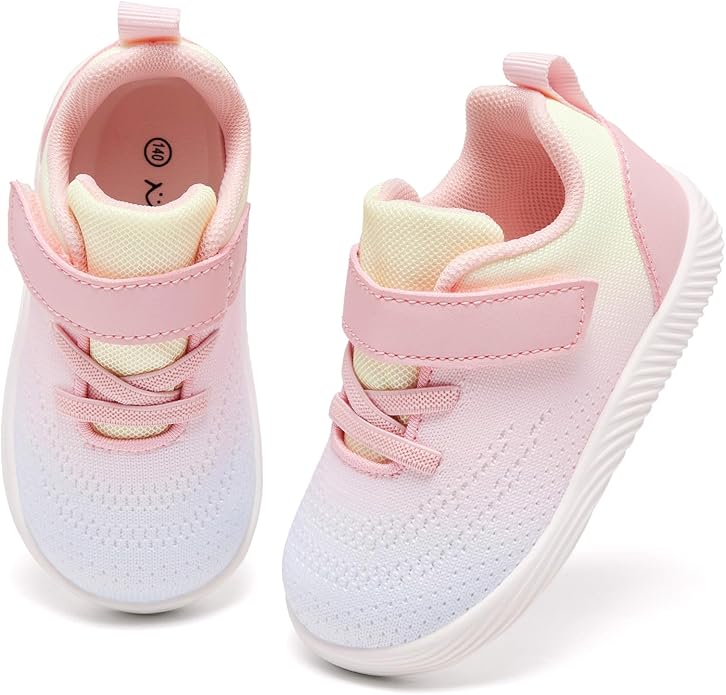 MORENDL Toddler Sneakers Baby Boys & Girls Barefoot Shoes Lightweight Breathable Walking Running Tennis Athletic Sport Shoes