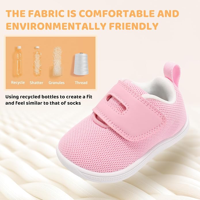 Baby Boy Girl Wide Toe Box Shoes Toddler Barefoot Shoe Non-Slip First Walking Infant Sneakers 6 9 12 18 24 Month
