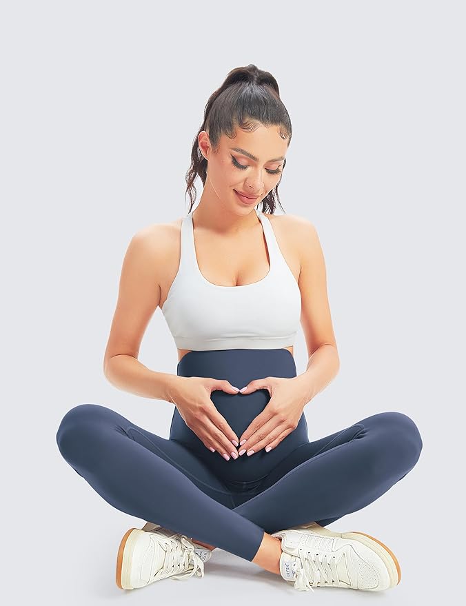 BONVIGOR Women's Maternity Leggings Over The Belly Bump Workout Full Length Leggings Running Active Yoga Pants