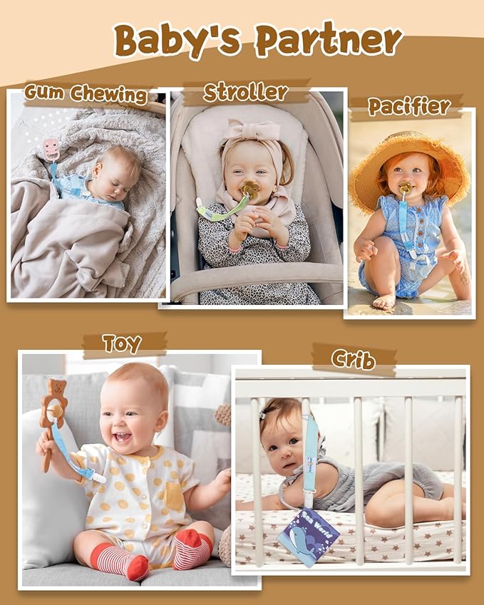 babygoal Baby Pacifier Clips 8 Pack 8PB26