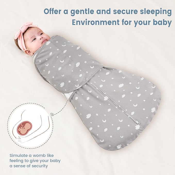 ZIGJOY Baby Swaddle Sleep Sack, 1.0 TOG Sleep Sack Swaddles for Newborns & infant 0-6 Months 100% Cotton Baby Wearable Blanket for Newborn Registry Essentials