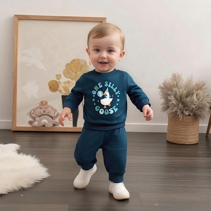 Infant Baby Boy Fall Clothes Set Funny Letter Sweatshirt Pant Outfit Toddler Winter Clothes 6 12 18 Months 2T 3T