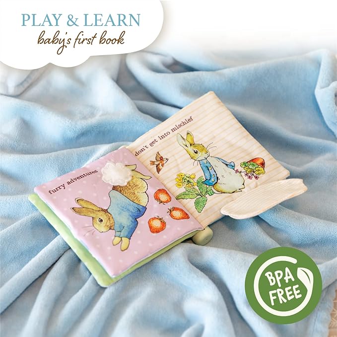 KIDS PREFERRED Beatrix Potter Peter Rabbit Soft Teether Book, 1 Count (Pack of 1), Multicolor