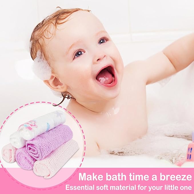 Viviland Baby Washcloths 24 Pack, Toddler Wash Cloths for Bath, Super Soft & Absorbent Bath Towel for Newborn and Infants, Baby Towels Care for Baby's Sensitive Skin