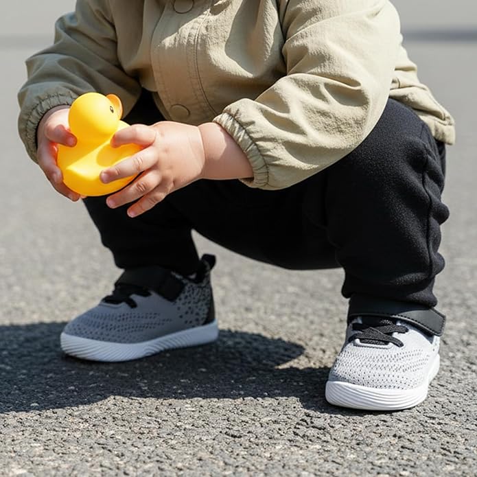 MORENDL Toddler Sneakers Baby Boys & Girls Barefoot Shoes Lightweight Breathable Walking Running Tennis Athletic Sport Shoes