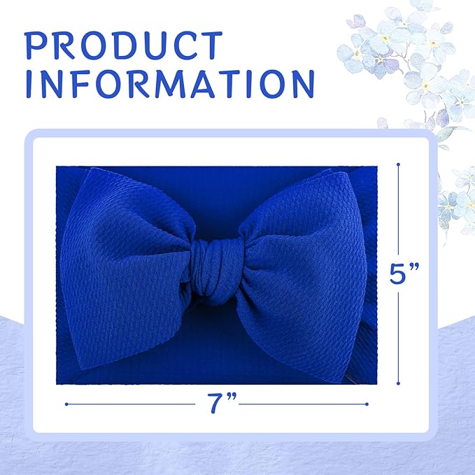 Super Durable Soft Knot Headbands with Hair Bows Infant Toddlers Kids Hair Accessories Blue Green Headband for Newborn Baby Girls
