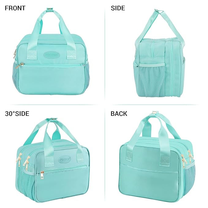 PIIOSER Breastmilk Cooler Travel Bag with Ice Pack, Compatible with Wearable Breast Pumps & Accessories - Portable Breast Pumps Carrying Case for Nursing & Working Moms (Green-Small)