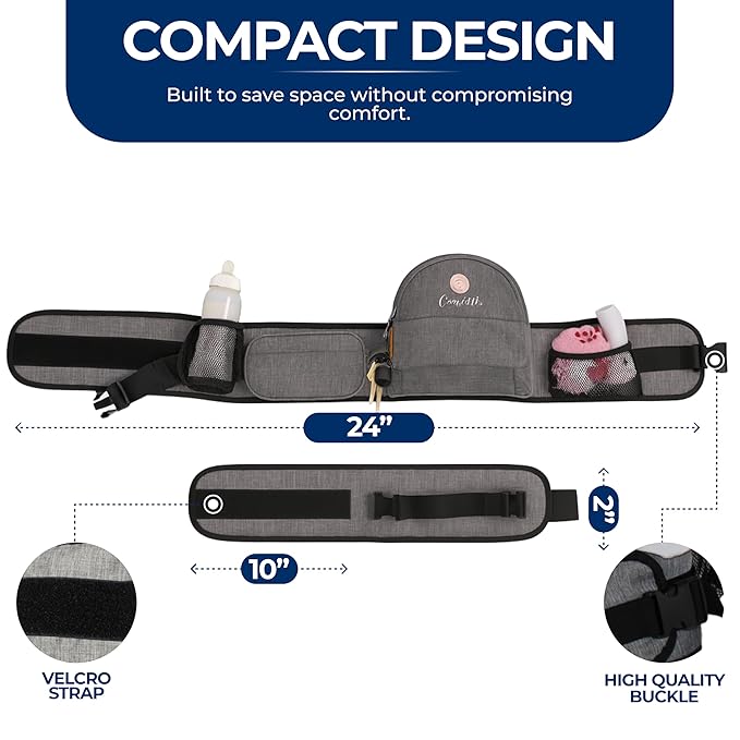 8-in-1 Toddler Hip Carrier for Baby with Extender, Certified Multi Position Baby Hip Carrier Seat for Newborns, Upto 45 Lbs Baby Side Carrier with Safety Buckles, Non-Slip Seat, Storage Pocket, Gray