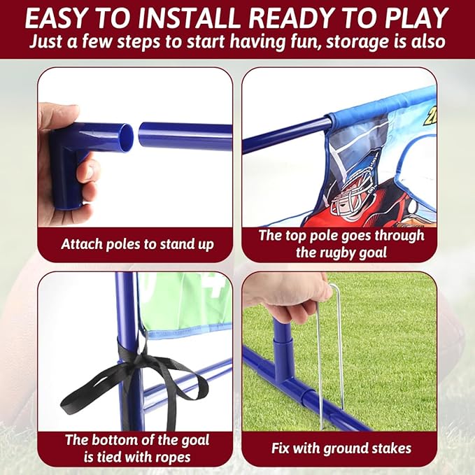 Football Toss Game with 4 Inflatable Balls, Football Throwing Target Games for Boys 8-12, Sports and Outdoors Toys for Kids Ages 3+