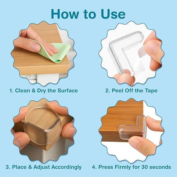 20 Pack Corner Protector for Baby - Clear & Transparent Edge Guards for Baby Proofing, Safety Furniture Corner Protectors for Furniture to Prevent Injuries (10 L Shaped & 10 Ball Shaped)