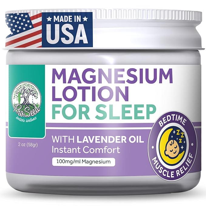 Handmade Organic Lavender Magnesium Lotion for Kids - Body Rub for Bedtime Care - Essential for Kids, Pregnant Women, Toddlers & Moms - Moisturizes & Hydrates Legs, Feet & Body - 2oz Glass Jar