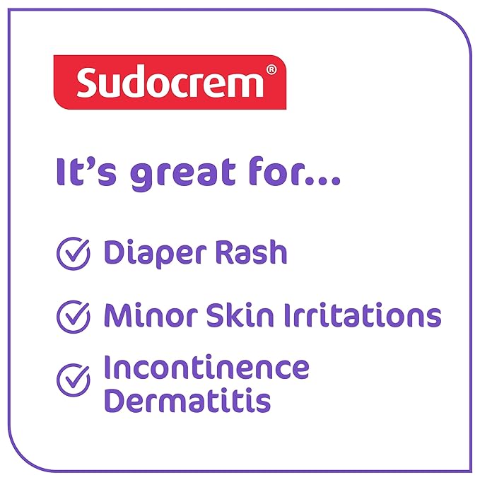 Sudocrem Diaper Rash Cream for Baby's Skin, Triple Action Diaper Rash Paste that Soothes, Treats and Protects, 15.29% Zinc Oxide Cream - 4.4oz (125g)