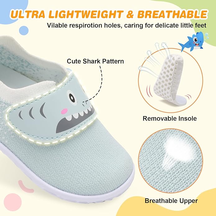 L-RUN Baby Shoes Boys Girls First Walking Shoes Infant Sneakers Toddler Crib Shoes Lightweight Breathable Non-Slip Soles