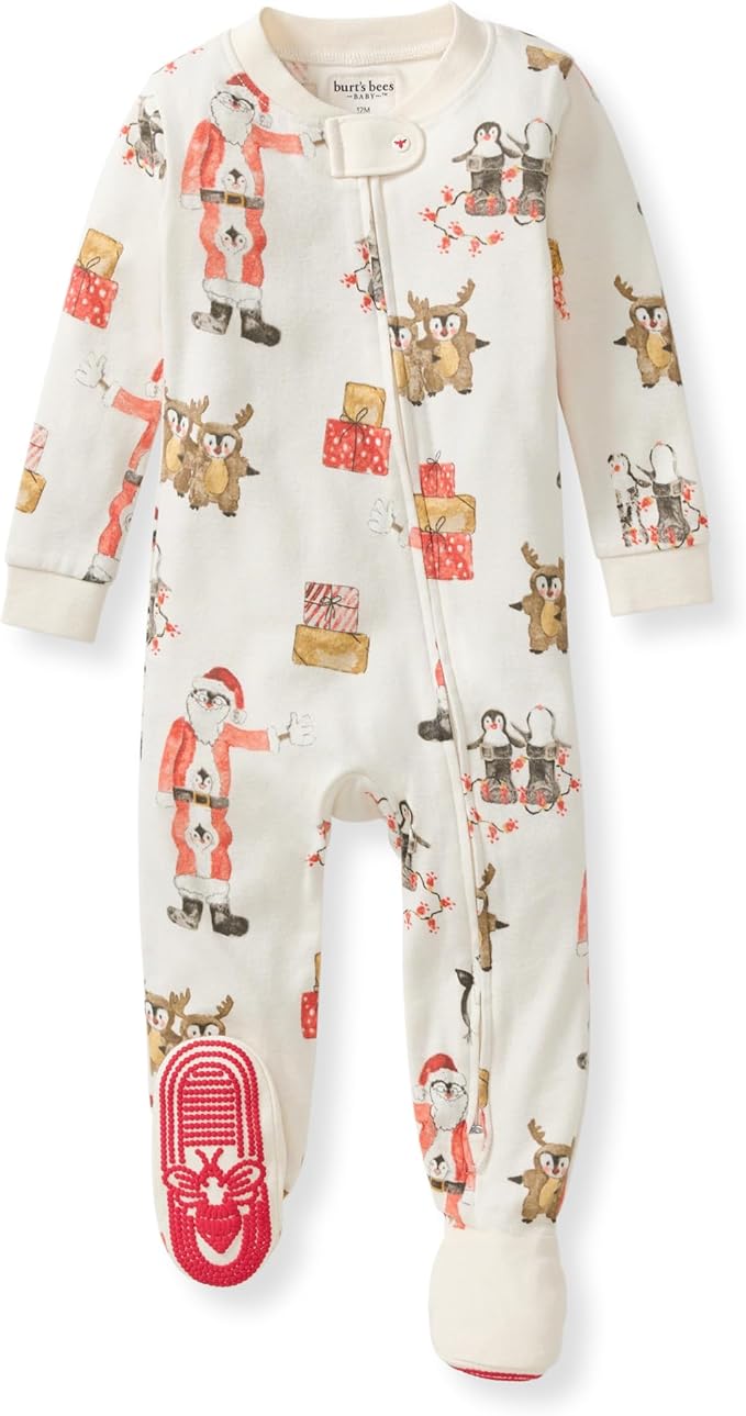 Burt's Bees Baby baby-boys Sleeper Pjs, 100% Organic Cotton, One-piece Footie, Zip Up Jumpsuit, Snug Fit Pajamas
