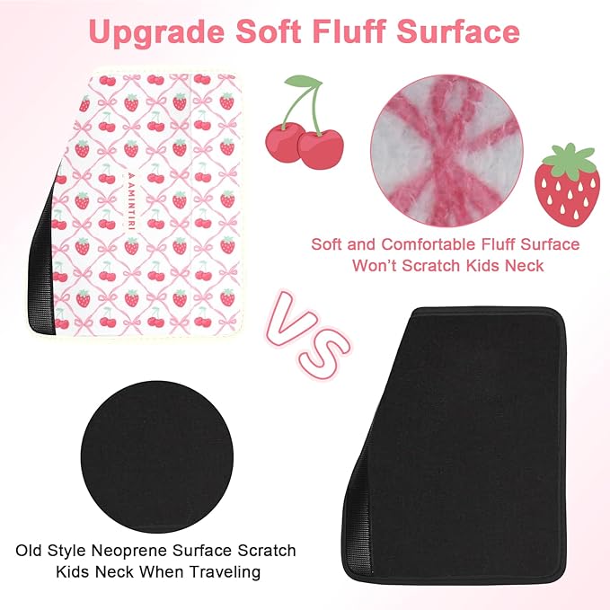Seat Strap Shoulder Pads for Kids, Seat Belt Cover for Children, Soft Furry Seat Belt Cushion for Travel, Cartoon Car Seat Belt Pad Cover for Boys and Girls.