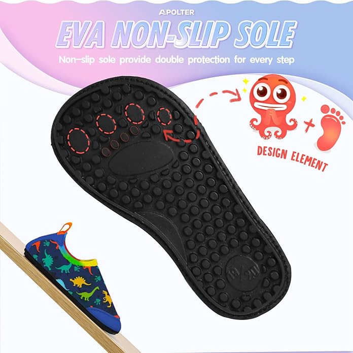 Baby Boys and Girls Swim Water Shoes Barefoot Aqua Socks Non-Slip for Beach Pool Toddler Kids