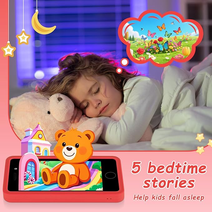 3.97" Touchscreen Kids Toys Smart Phone, Kids Phone with Games & Dual Camera, Toddler Toys Phone, Boys and Girls Learning Toy Phone for 3-9 Years Old (Red)