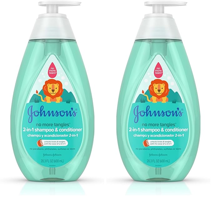 Johnson's 2-in-1 Shampoo & Conditioner, 20.3 fl. oz | Detangling Formula | For Kids | Tear-Free | Hypoallergenic