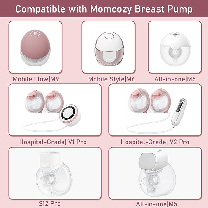 4pcs Flange Inserts 21mm Compatible with Momcozy M9/M6/M5/V1 Pro/V2 Pro/S12 Pro/S9 Pro Wearable Breast Pump, for Momcozy Breast Pump Replacement Parts, Reduce 24mm Nipple Tunnel Down to 21mm