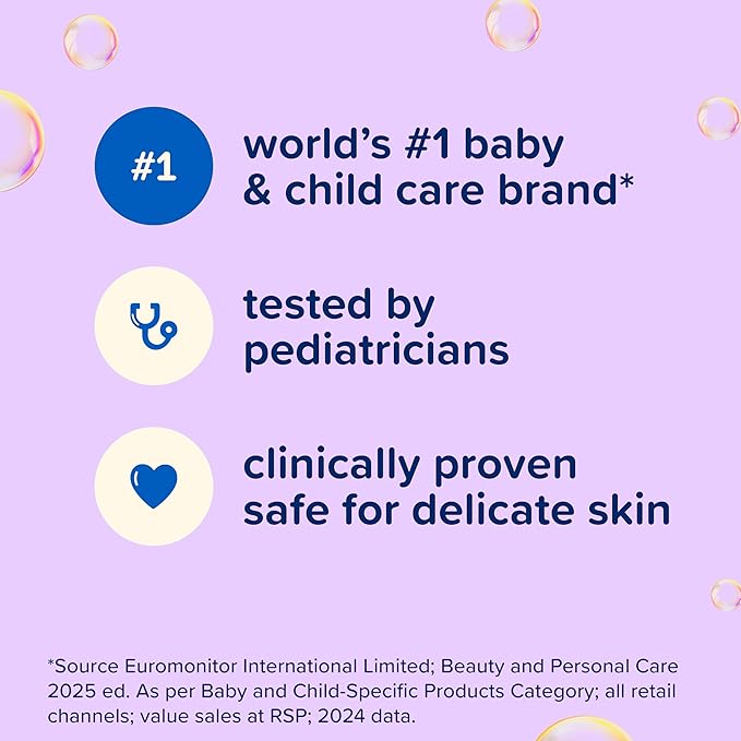 Johnson's Bedtime Baby Bath with Soothing NaturalCalm Aromas, Hypoallergenic & Tear-Free Liquid Baby Bath Formula, No Parabens, Sulfates, Dyes, or Phthalates, 27.1 fl. oz