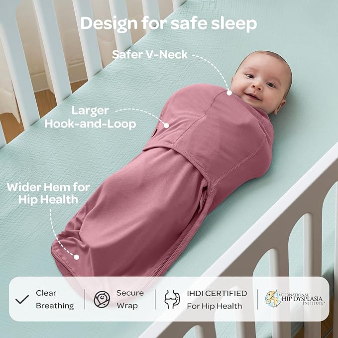 Momcozy Swaddles for Newborns, Quiet Fastener Suitable for Infant 0-3 Months, New-Parent-Friendly Swaddle Sack, Reduce Startle Reflex, Newborn Boys Girls Registry Essentials, 2-Pack, Bloom