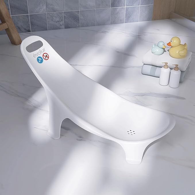 Evolur Supple Baby Bath Hammock – Portable Infant Bath Support with Built-in Handle & Anti-Skid Legs | Safe Newborn Bath Seat for Home, Travel & Everyday Use