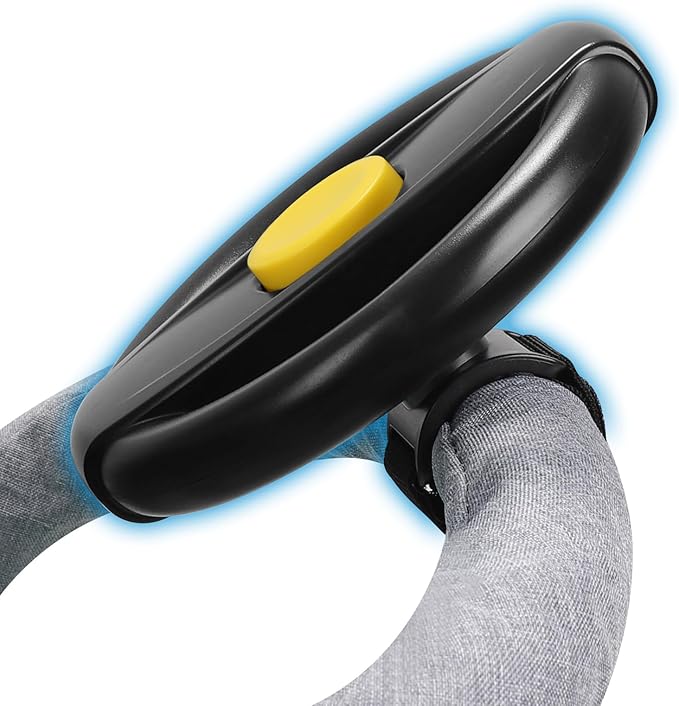 Accmor Stroller Steering Wheel Toy, Pretend Driving Simulated Steering Wheel for Stroller Shopping Carts Universal Detachable Funny Toy Attachment Accessories