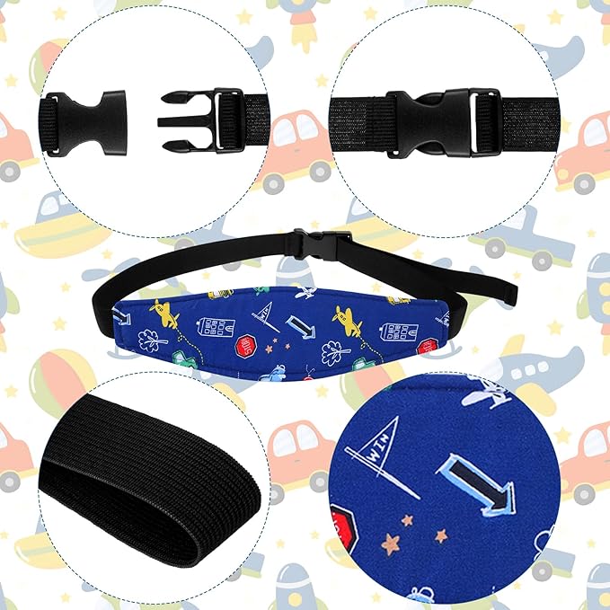 HESTYA 2 Pcs Carseat Head Support Toddler Stroller Seat Headrest for Sleeping Traveling Neck Relief Headband Strap for Kids Children Toddler Infant(Transportation)