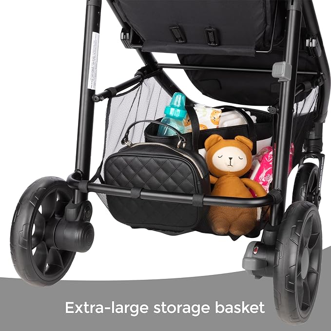 Diono Quantum 4 3-in-1 Travel System with LiteClik 30 R SafePlus Infant Car Seat and Base, Rear-Facing for Infants 4-30lbs, Includes Infant Car Seat Folding Stroller and Toddler Seat (Gray Slate)