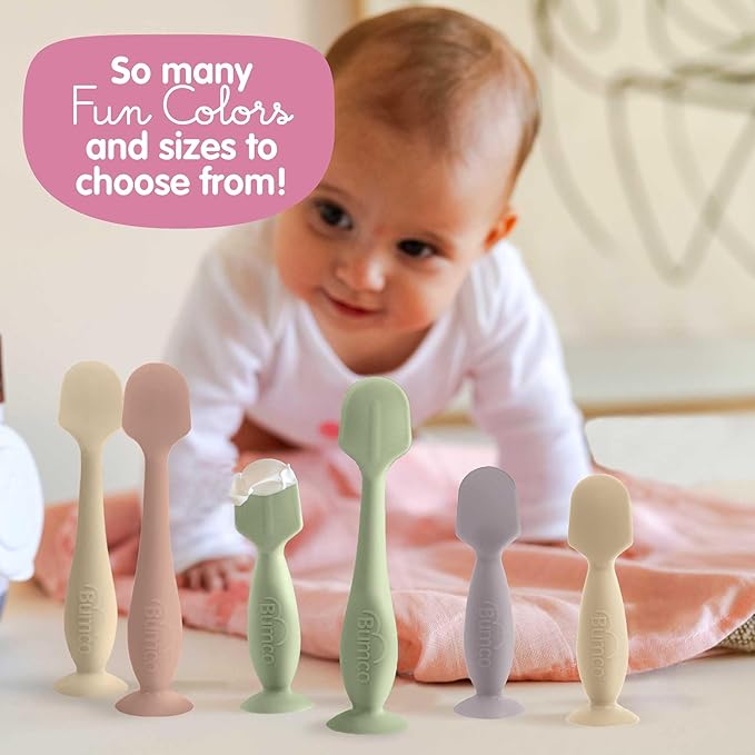 Bumco Baby Bum Brush + Mini Diaper Cream Spatula - BPA-Free Butt Spatula, Soft Diaper Spatula, Baby Diaper Cream Applicator, Mom-Invented Diaper Bag Essentials, Butt Spatula