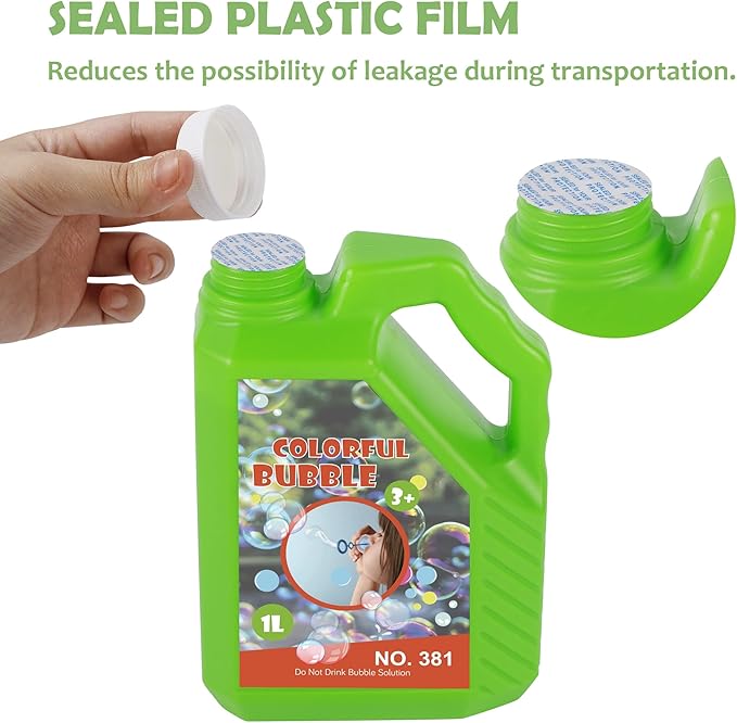 Lulu Home Concentrated Bubble Solution, 1 L/ 33.8 OZ Refill for Bubble Machines, Giant Wands, and Blowers - Up to 2.5 Gallons for Kids' Birthday Parties