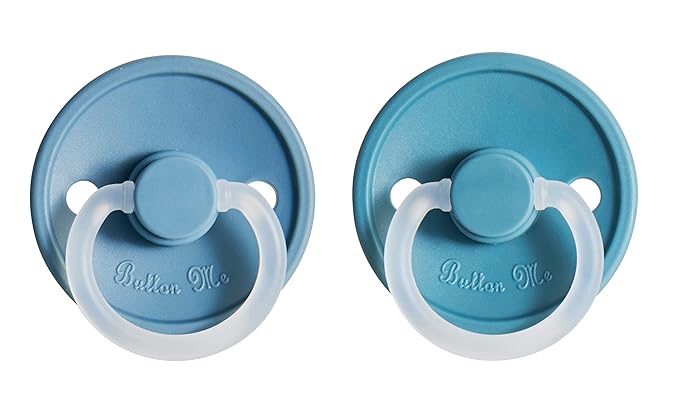 ButtonMe Premium Soft Silicone Newborn Pacifiers 0-6 Months BPA Free Baby Pacifier - 2-Pack Comfortable & Stylish Baby Pacifier 0-6 Months for Baby Boy & Girl - Hospital-Grade Silicone Baby Pacifiers