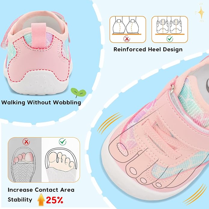 Scurtain Baby Shoes Boy Girl First Walking Shoe Infant Crib Breathable Sneakers Lightweight Barefoot Shoes for Babies