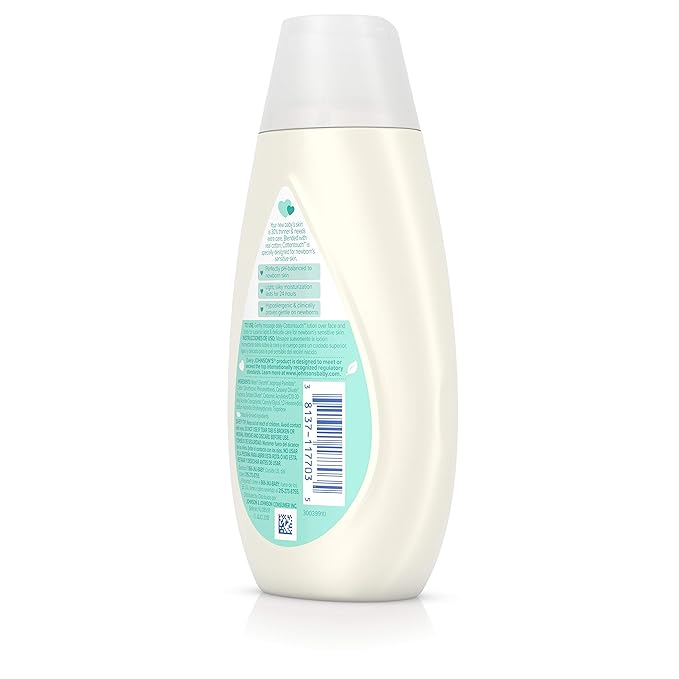 Johnson's Cotton Touch Newborn Baby Face and Body Lotion, Made with Real Cotton, 6.8 fl. oz