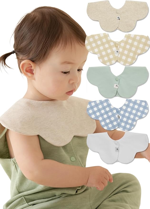 Konny Baby Bibs 3/5/7-Pack Set, 360 ° Rotate, Soft and Absorbent Bandana Drooling for Boys Girls baby Essentials