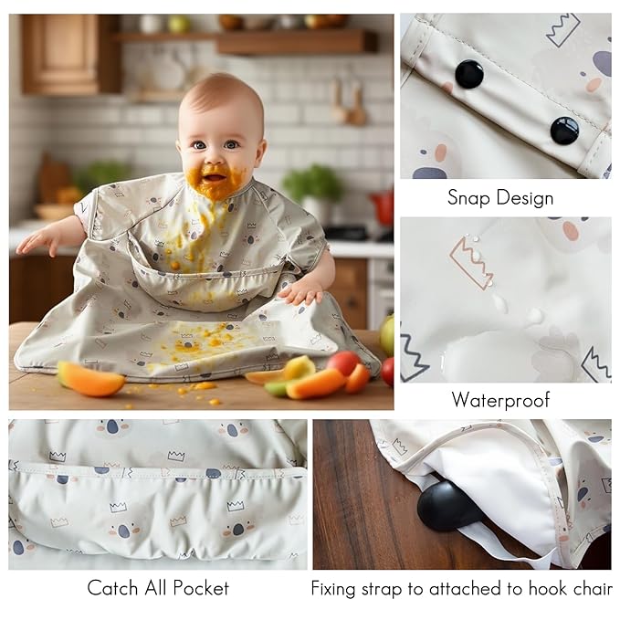 Portable Baby High Chair with The Hook,Fast Table Chair,Removable Seat with Waterproof Recycled Polyester Koala Pattern Bib for Home and Travel（Grey