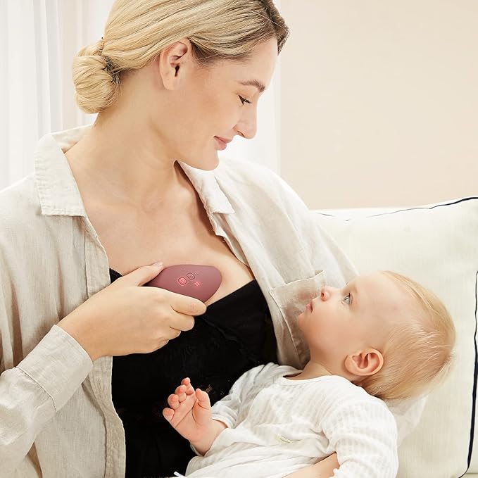 Momcozy Warming Lactation Massager 2-in-1, Soft Breast Massager for Breastfeeding, Heat + Vibration Adjustable for Clogged Ducts, Improve Milk Flow, Engorgement