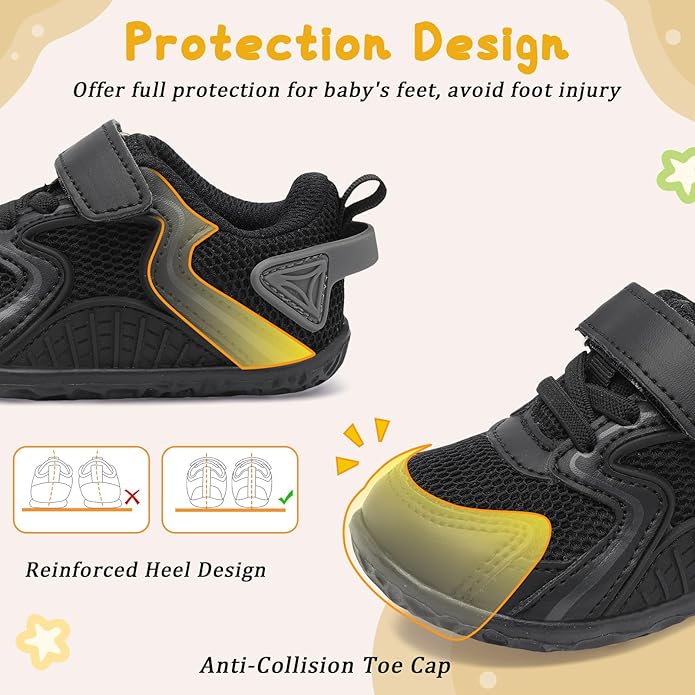 L-RUN Baby Shoes Boys Girls First Walkers Breathable Infant Sneakers Flexible Non-Slip Sole Walking Shoes for Toddlers